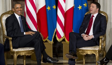 Barack Obama and Matteo Renzi by Saul Loeb AFP